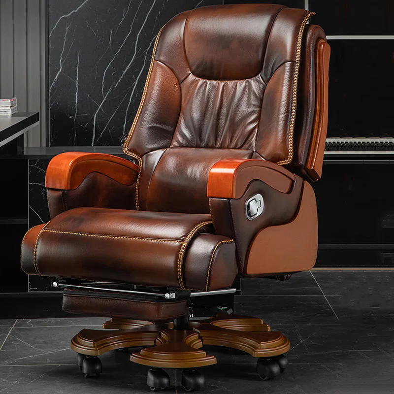 Executive Computer Massage Chair Full Body Swivel Arm Boss Leather Chair Nordic Study Modern Sillas Office Furniture Home