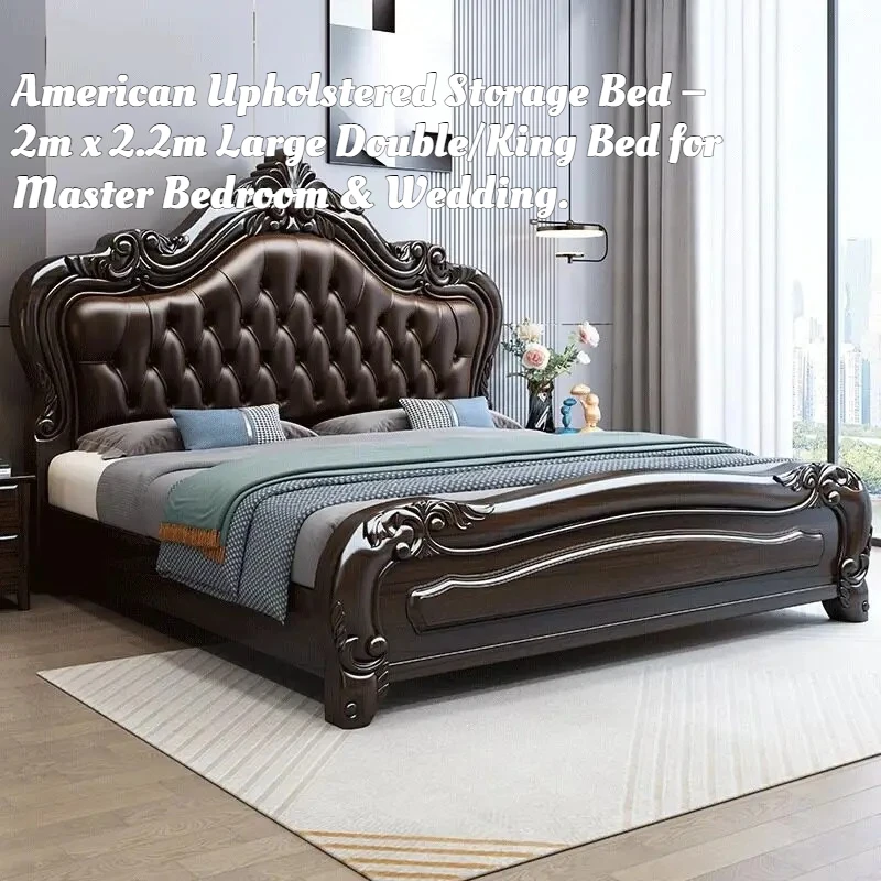 Lit King Size Moderne de Luxe avec Rangement, Cadres de Lit et Tables de Chevet Multifonctionnelles, Meubles de Chambre à Coucher 1 Lit King Size Moderne de Luxe avec Rangement, Cadres de Lit et Tables de Chevet Multifonctionnelles, Meubles de Chambre à Coucher 1