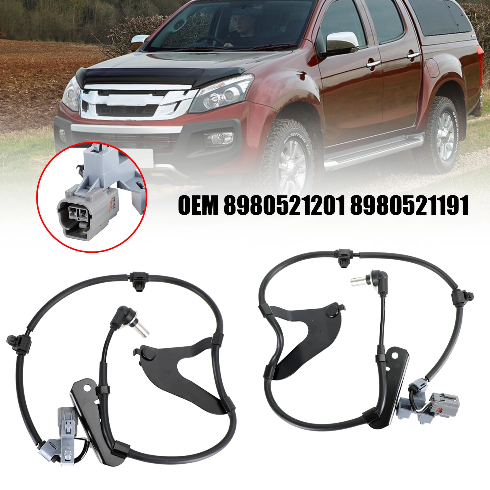 Artudatech Abs Sensore Velocità Ruota Anteriore L/R Per Isuzu D-Max 2.5 Twin Turbo 2012-2019 Accessori Auto