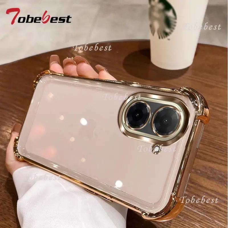 Clear Transparent Shockproof Plating Silicone Case - Soft Back Cover