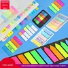 200Sheets Transparent Sticky Notes Self-Adhesive BookMark Posted It Annotation Read Book Clear Tab Kawaii Cute Stationery School 1