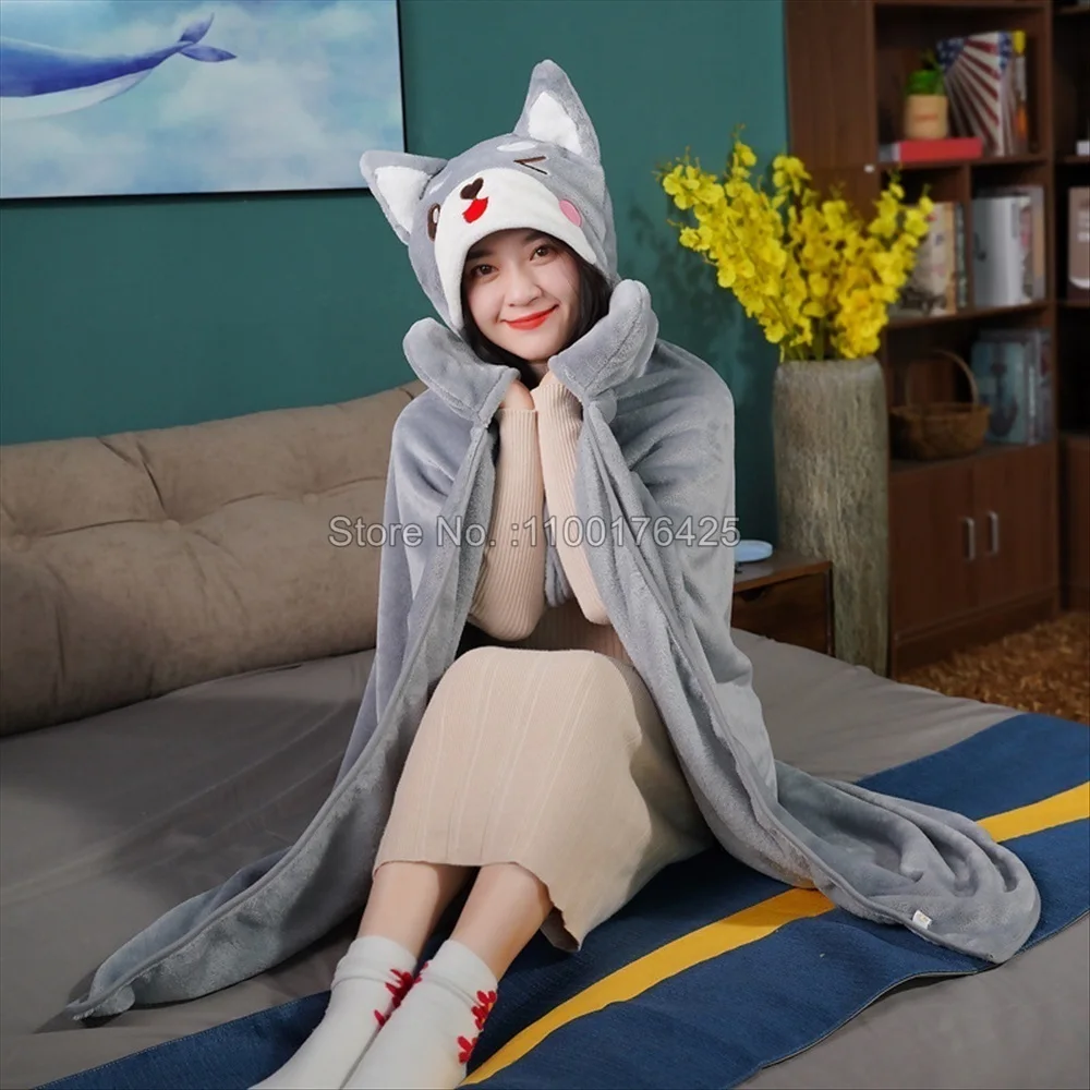 Genshin Impact Anime Wearable Blanket - Fluffy Hooded Blanket For Cosplay & Home (One Size, 39.4x59.1 In) - View #6