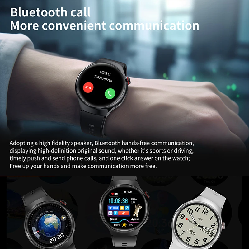 2026 Smart Watch Multi-Sport Mode Sleep Bluetooth Call HD Screen Health Monitoring Heart Rate Blood Oxygen Men Women Smart Watch 6