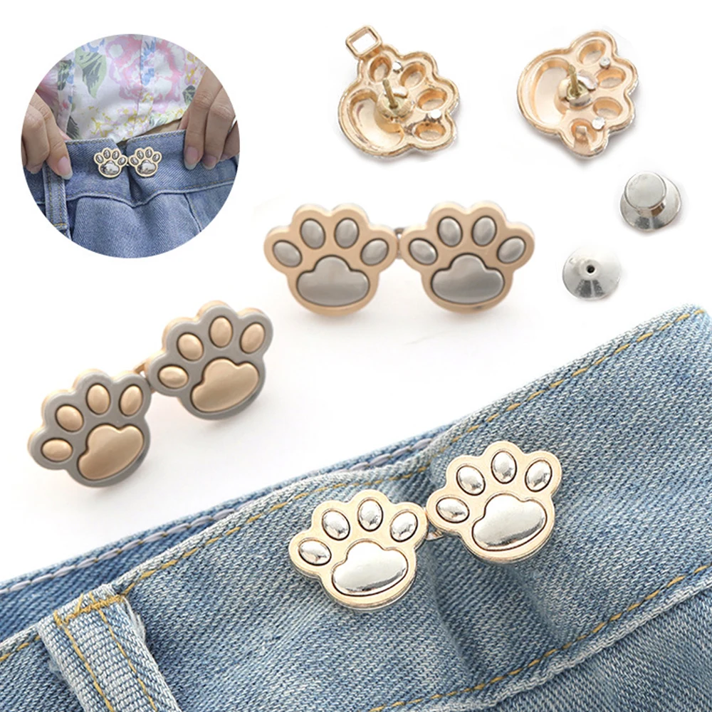 

Регулируемая джинсовая пуговица для пояса Cat'S Paw, затягивающая талия в форме штифта, мгновенная джинсовая пуговица для джинсов, не требует шитья