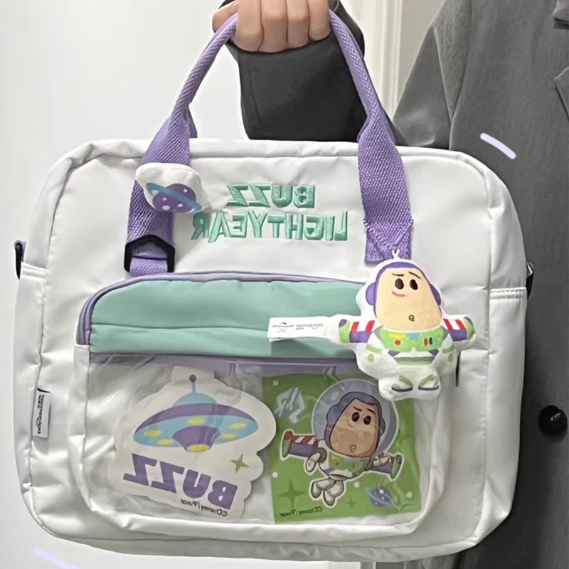 Disney backpack cartoon Buzz Lightyear handbag crossbody bag large capacity Disney strawberry bear funny travel cute backpack 3