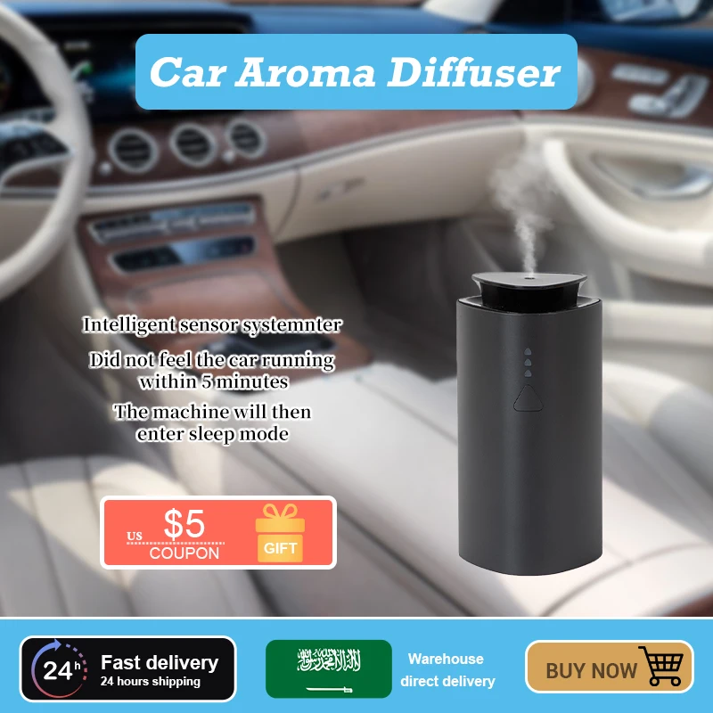 

Car Aroma Diffuser Air Freshener USB Rechargeable Essential Oils Air Purifier Smart Vibration Sensor Switch Fragrance Machine