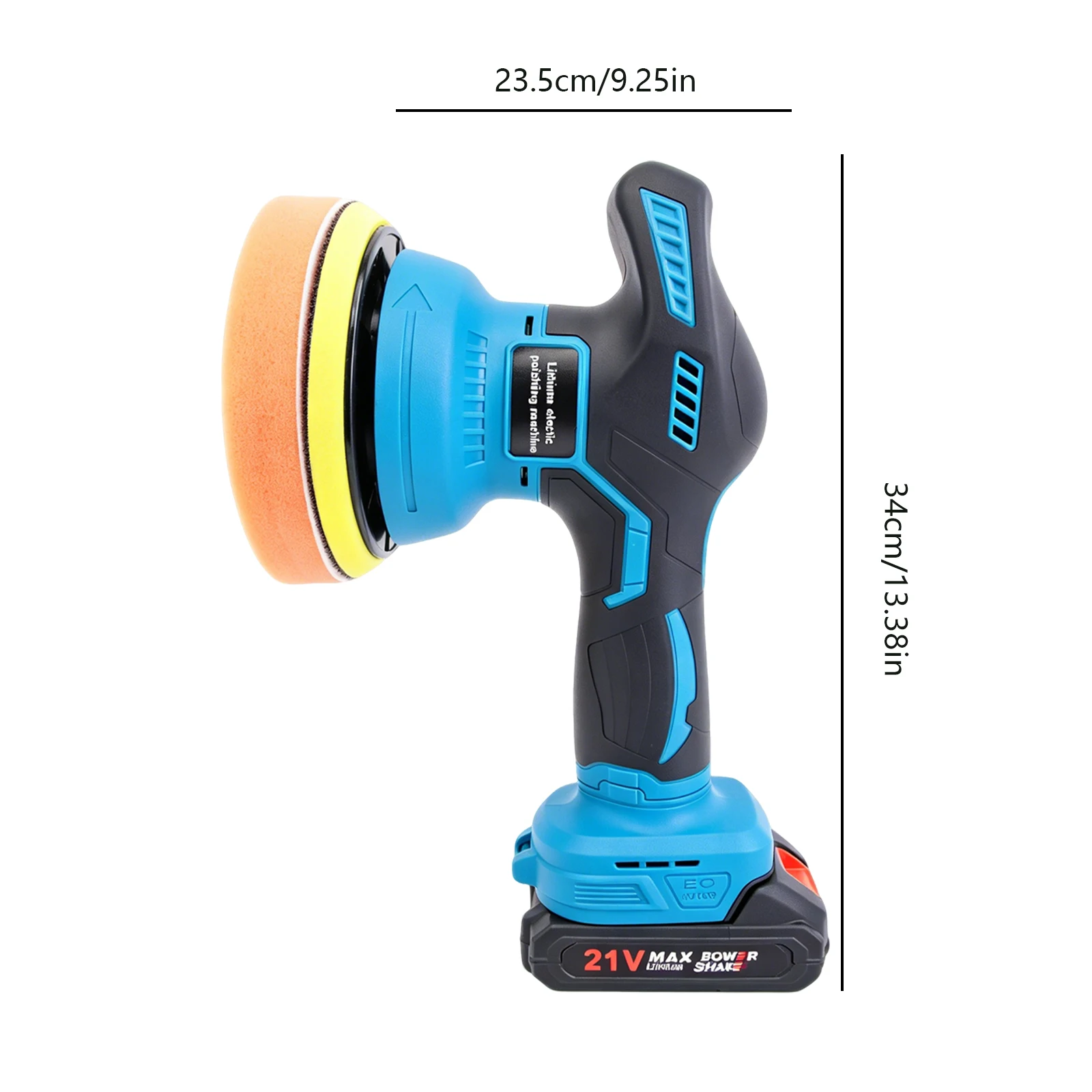 21V 무선 광택기, 8단 속도, 150mm 자가 접착 패드, LED 배터리 디스플레이, 자동차 디테일링 및 왁싱용, 마키 호환