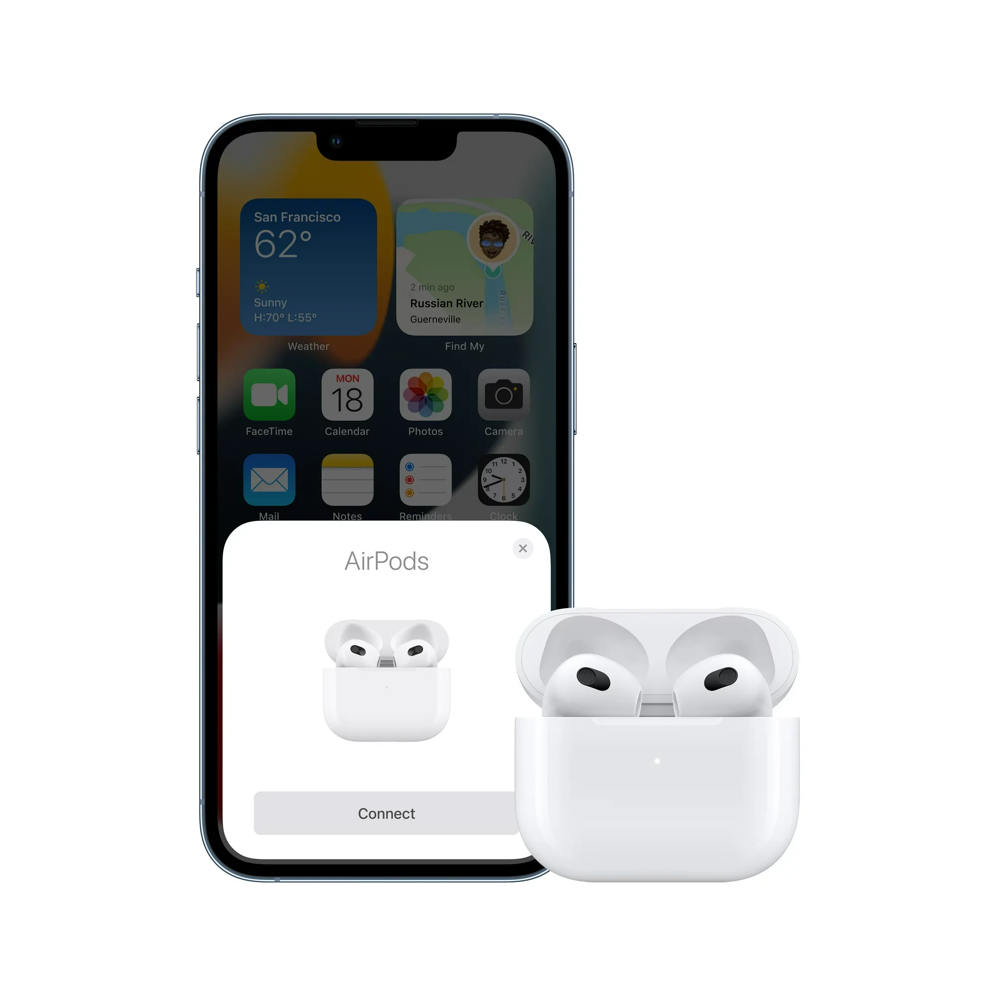 سماعة أذن Apple AirPods 3rd اللاسلكية بتقنية البلو...