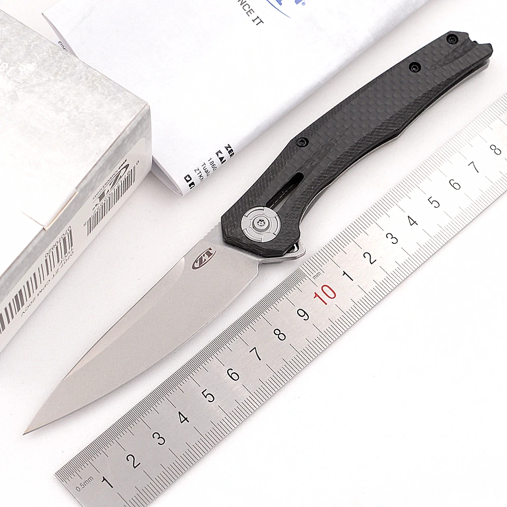 

JUFULE ZT 0707 Real Carbon Fiber Titanium Ceramic Bearing Mark 20CV Survival Tactical Outdoor EDC Tool Folding Camp Pocket Knife