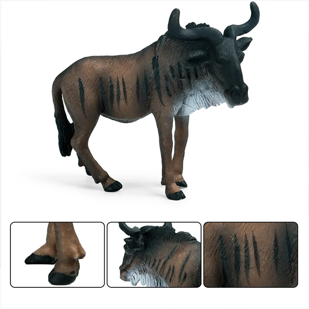 

African Wildebeest Model Home Accents Decor Childrens Toys Simulation Statue Animal
