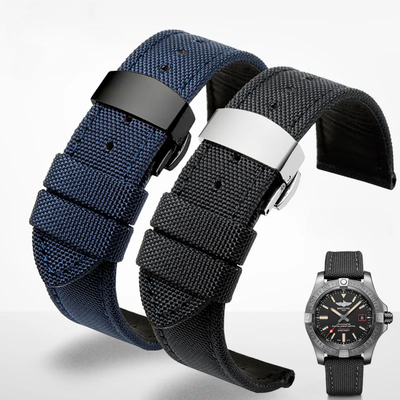 Per Breitling Avengers Aereo Da Ricognizione Blackbird Super Ocean Watchband Sport Tessuto Tela Di Nylon Accessori Da Uomo 22 20Mm