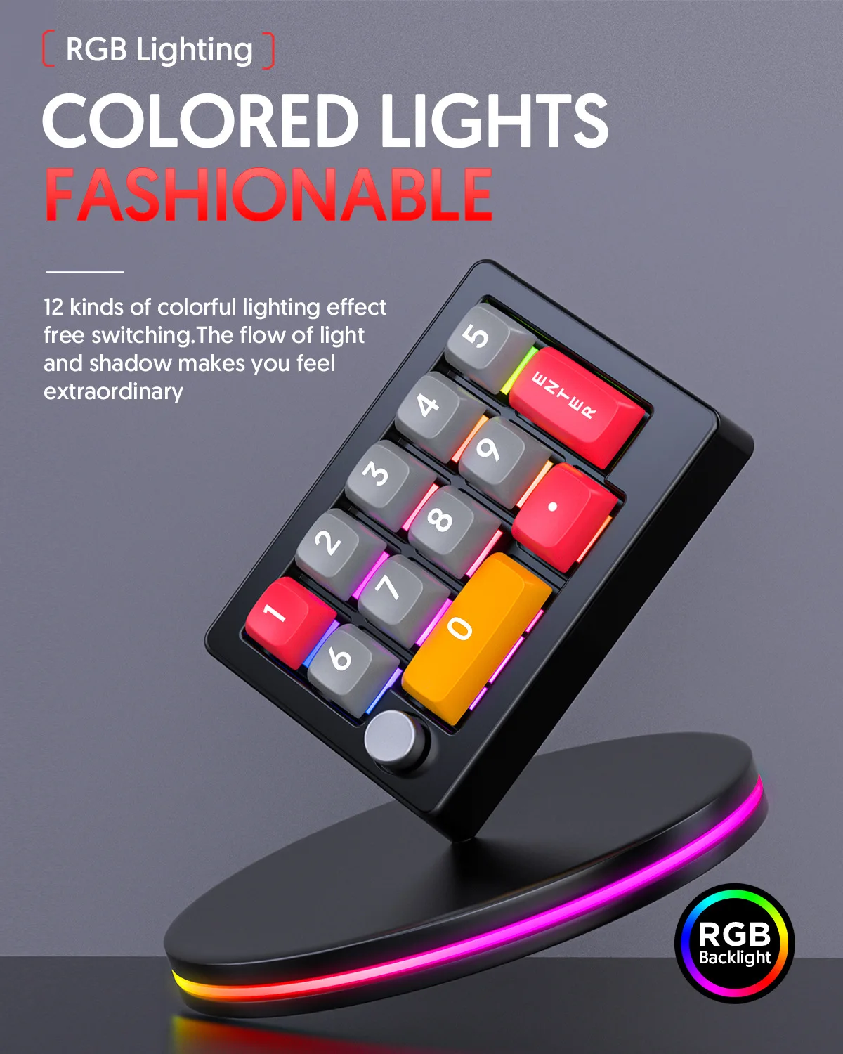 13 Key Macro Programmable Fully Hot Swappable Mechanical Switch 7 Color RGB Light Gaming Mini Keyboard
