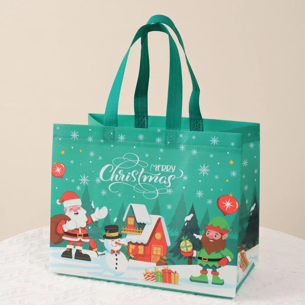 

Toy Gift Bags Capacity Christmas Gift Bag with Santa Claus Snowman Design Dual Handle Non-woven Fabric for Merry for Christmas