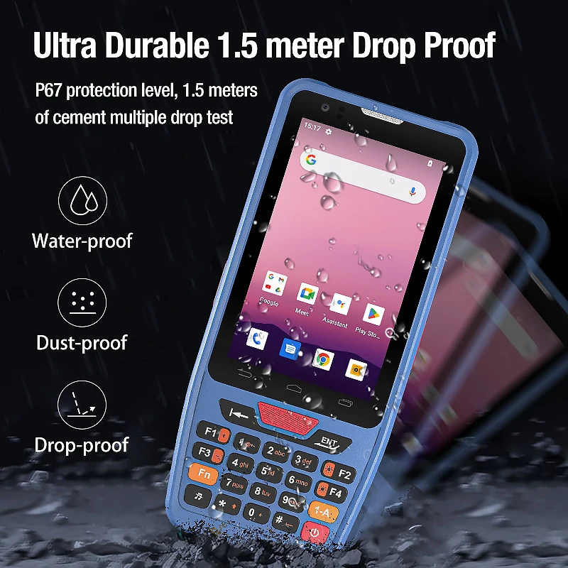 휴대용 PDA 안드로이드 12 바코드 1D 2D 스캐너, 키보드 POS 터미널 NFC 리더, 와이파이 4G 블루투스 GPS 데이터 수집기