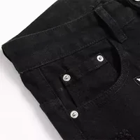 Jean déchiré noir rétro pour hommes, pantalon à jambes droites, Patch pentagramme, décontracté, automne et hiver 3