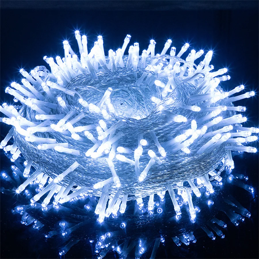 thumbnail image 2 of Guirnalda de luces LED navideñas para exteriores, 10/20/30/100 m, para decoración de fiestas, bodas y vacaciones, 2 of 5