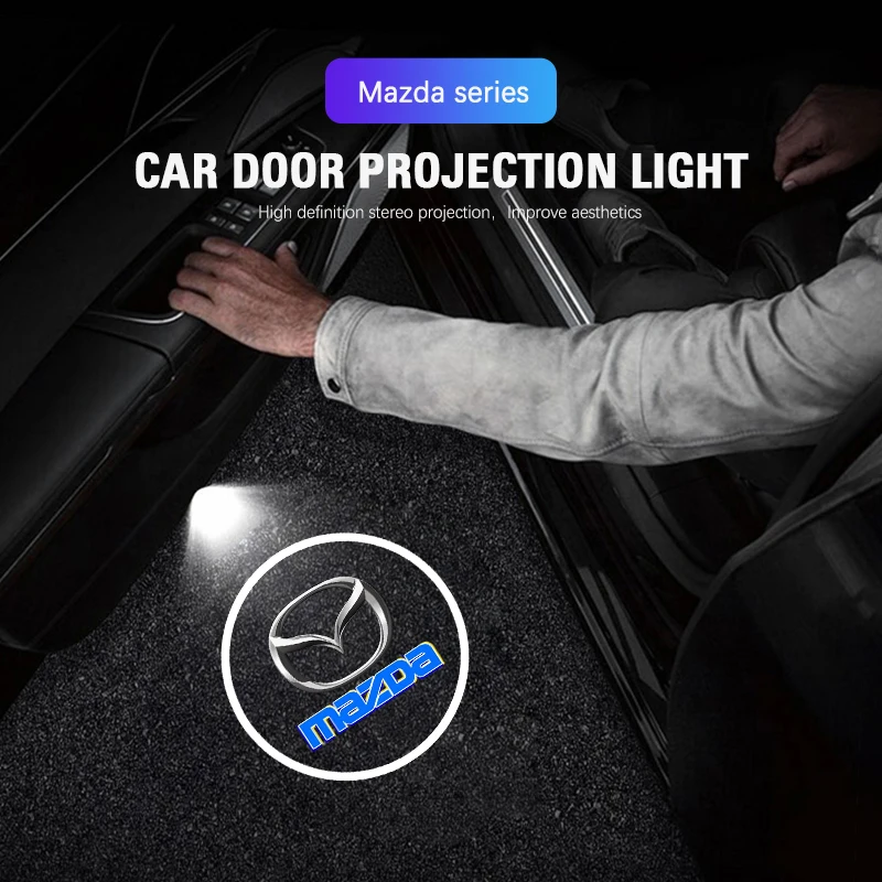 마쓰다 3 6 2 5 CX5 CX3 아텐자 MX5 CX7 악셀라 CX30 CX90 CX60 CX50 MX30 CX9용 LED HD 자동차 도어 로고 웰컴 라이트 프로젝터 램프