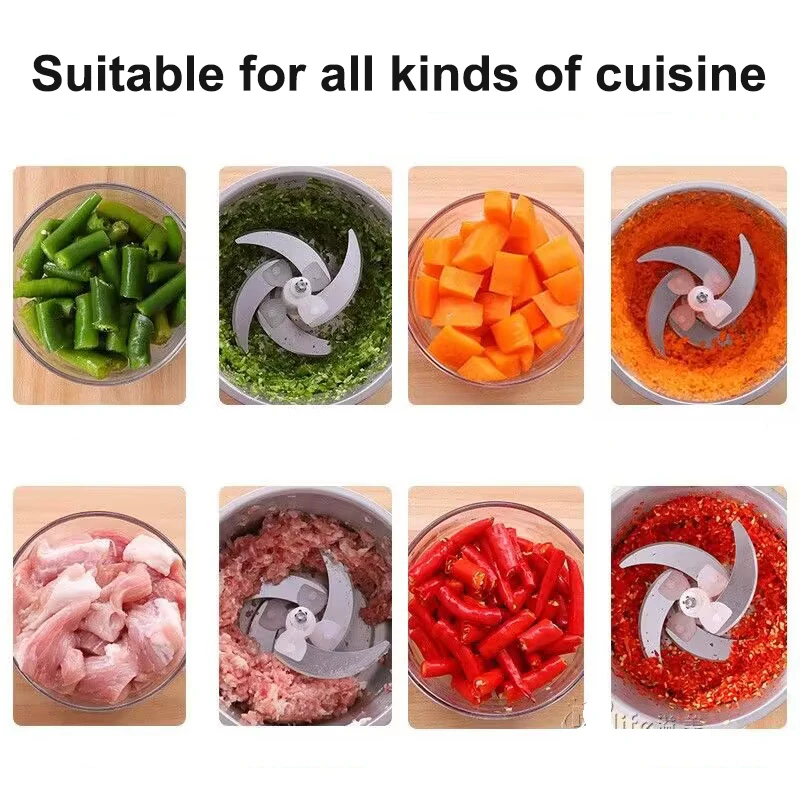 2L 3L 5L Household Stainless Steel Meat Grinder 500W High Power Blender Multifunctional Food Processor Food Chopper Electric 4
