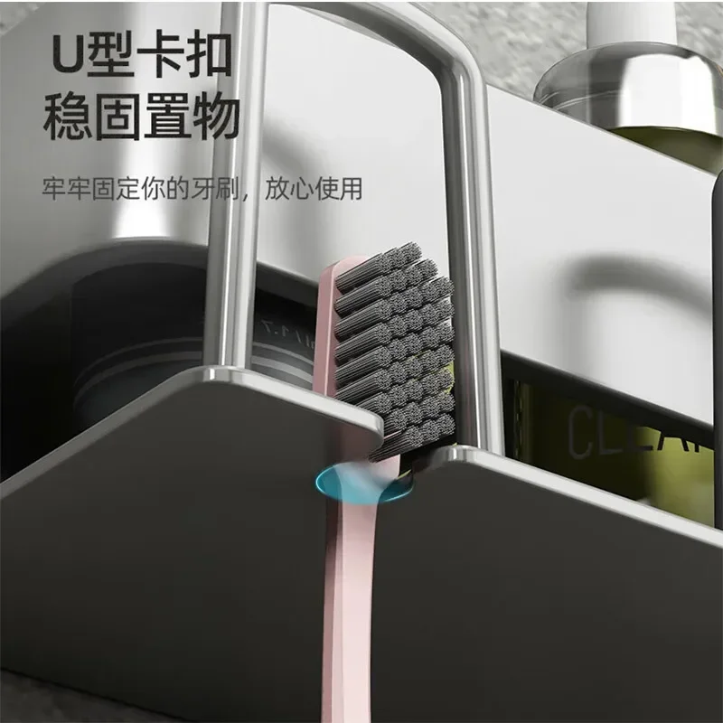 Toothbrush Rack Punch-Free Toothbrush Holder Toilet Cup Storage Wall Mount Cup Holder