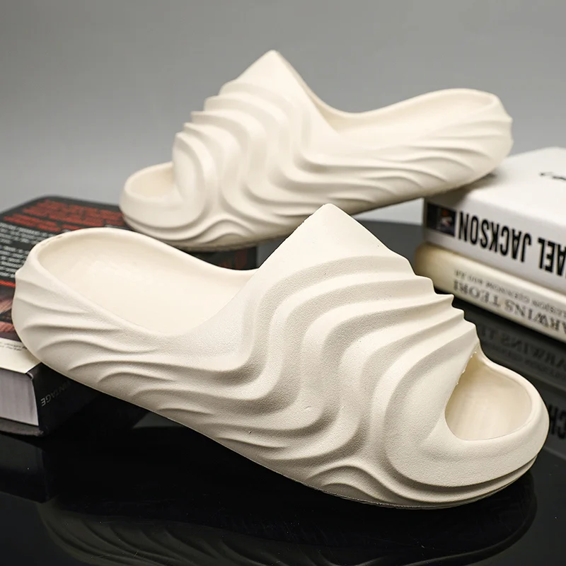 Halktofflor för män Halkfri tofflor för inomhus utomhus Mjukt skum med tjock sula_voghion.com