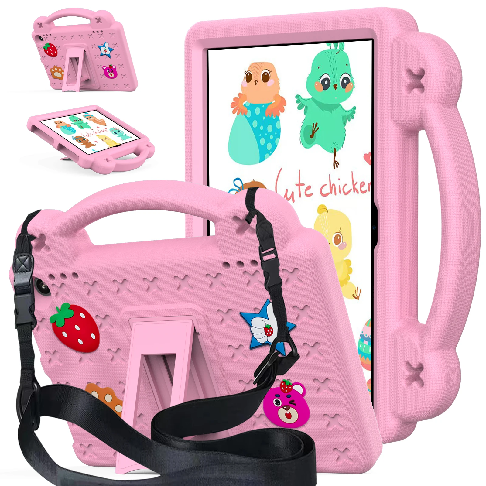 Cartoon EVA Tablet Case with Handle and Shoulder Strap