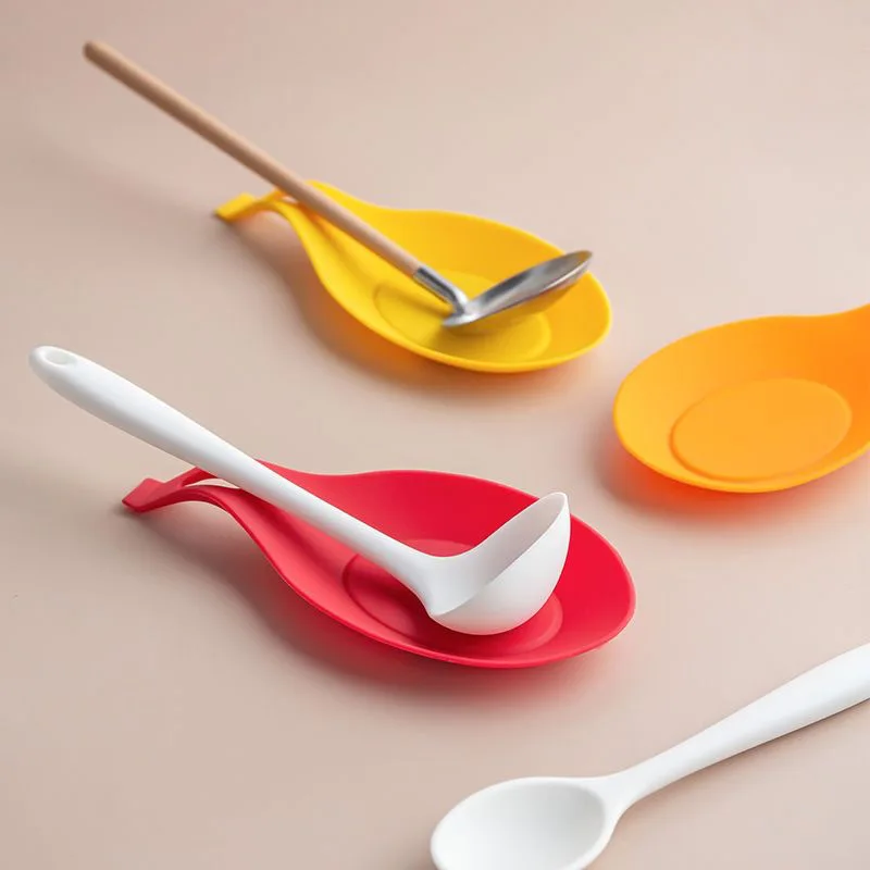 Kitchenware Accessories Silicone Spoon Rest Spatula Holder Heat Resistant Utensil Placemat Tray Kitchen Tools