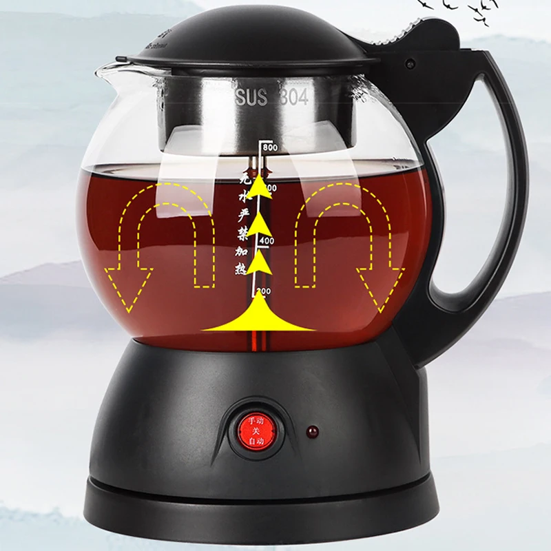 0.8L háztartási Sztrájktörő Tea készítő automata steamer Sztrájktörő Teáskanna üvegek multifunctional Elektromos Főzőedény Közegészségügyi Izzítócsésze Elfüstöl Teáskanna