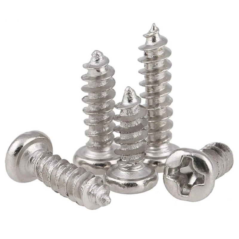 Nickel Plated Carbon Steel Cross Recessed Round Head Self Tapping Screw