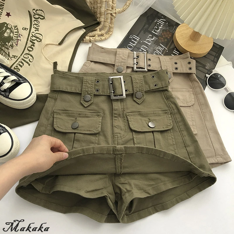 

Mini Denim Skirts for Women, Multi Pockets Streetwear, Personal Cool, European Hipsters, High Waisted Designer, Teens Youth
