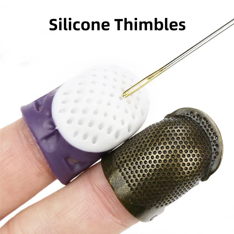 Silicone Thimbles Anti-stick Finger Cover Household Sewing Finger Protector  Multifunctional Fingertips Crafts Sewing Tools