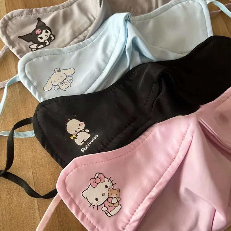 

Милый Sanrio Hellokitty Kuromi Cinnamoroll, тонкие дышащие удобные повседневные выходы для девочек для взрослых и детей