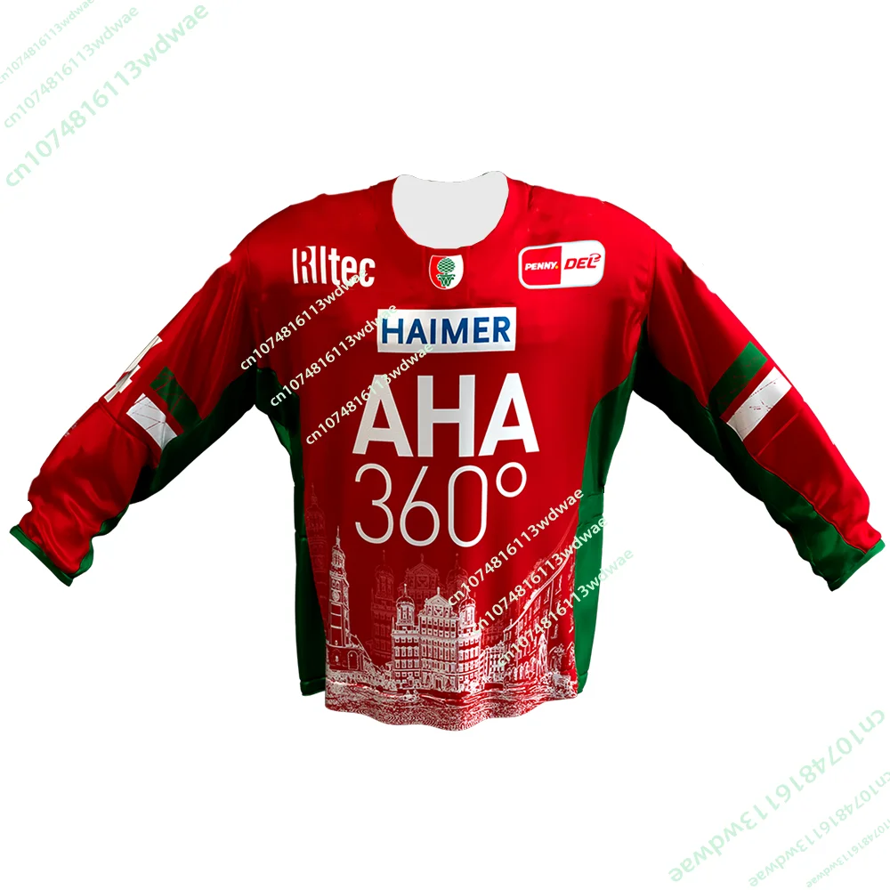 New 26/25 DEL Germany Hockey Men's Jersey Home Away Augsburger Panther 3D Print Long Sleeve Sport Casual Kids Quick-dry T-Shirt