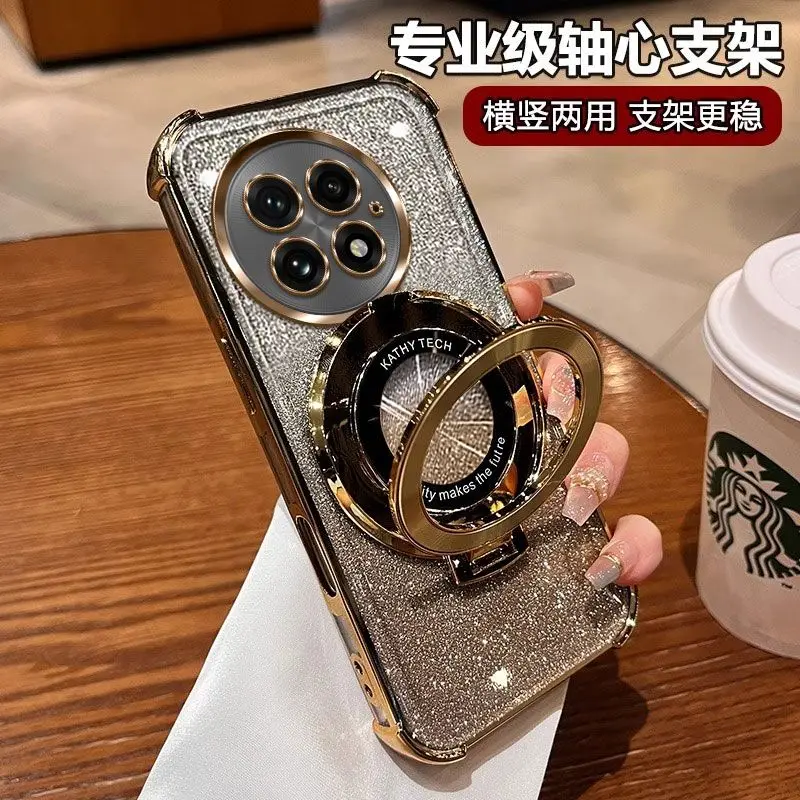 Shockproof Glitter Plating Magnetic Holder Silicone Case