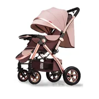 Poussette bébé pliable assis et s'allonger chariot à roulettes Portable grande poussette bidirectionnelle avec parasol pour nourrissons bébé nouveau-né 1