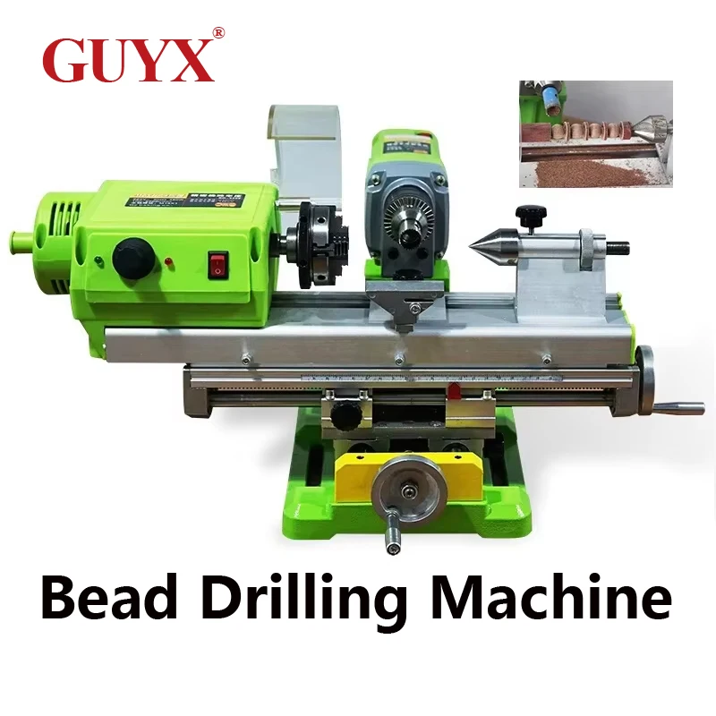 Piccolo tornio per la lavorazione del legno fai-da-te trapano da banco Buddha Bead Drilling Machine Multi-funzione Metal Precise Hand String Processing Machine Piccolo DIY per la lavorazione del legno Tornio Bench Dril