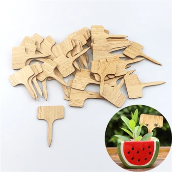 T-Type Wooded Plant Labels Eco-Friendly Garden Bamboo Tags For Seed Potted Herbs Flowers Vegetables Waterproof Signs  2024