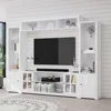 4 Piece Wall Unit TV Stand with Bookshelf,TV Console Table Media Entertainment Center, Living Room Wine Cabinet Display Cabinet 1