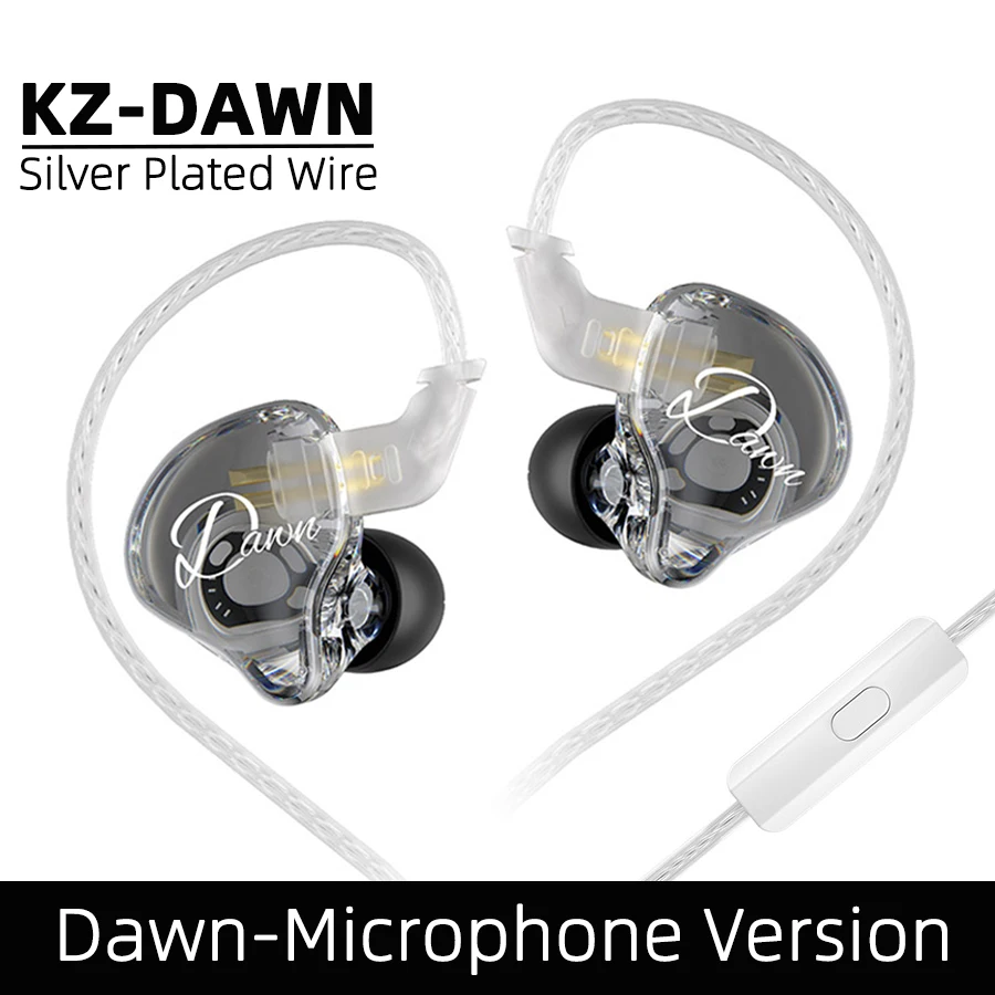 KZ-Dawn Wired Headphone 10MM Dual Dynamic HiFi Bass Earbuds In Ear
