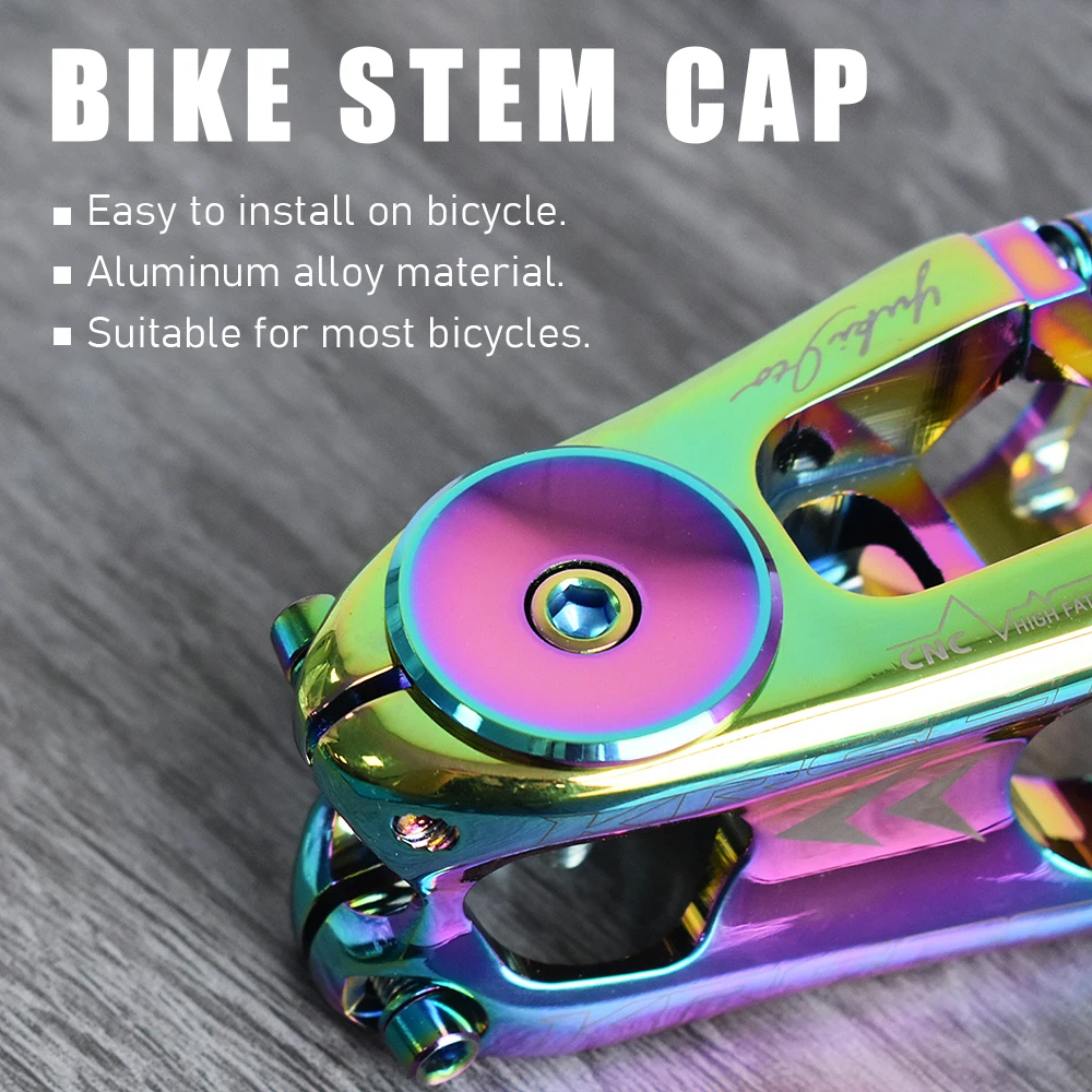 KRSEC SC-CC Aluminum Alloy Headset Cap Rainbow Road MTB Stem - Image 2