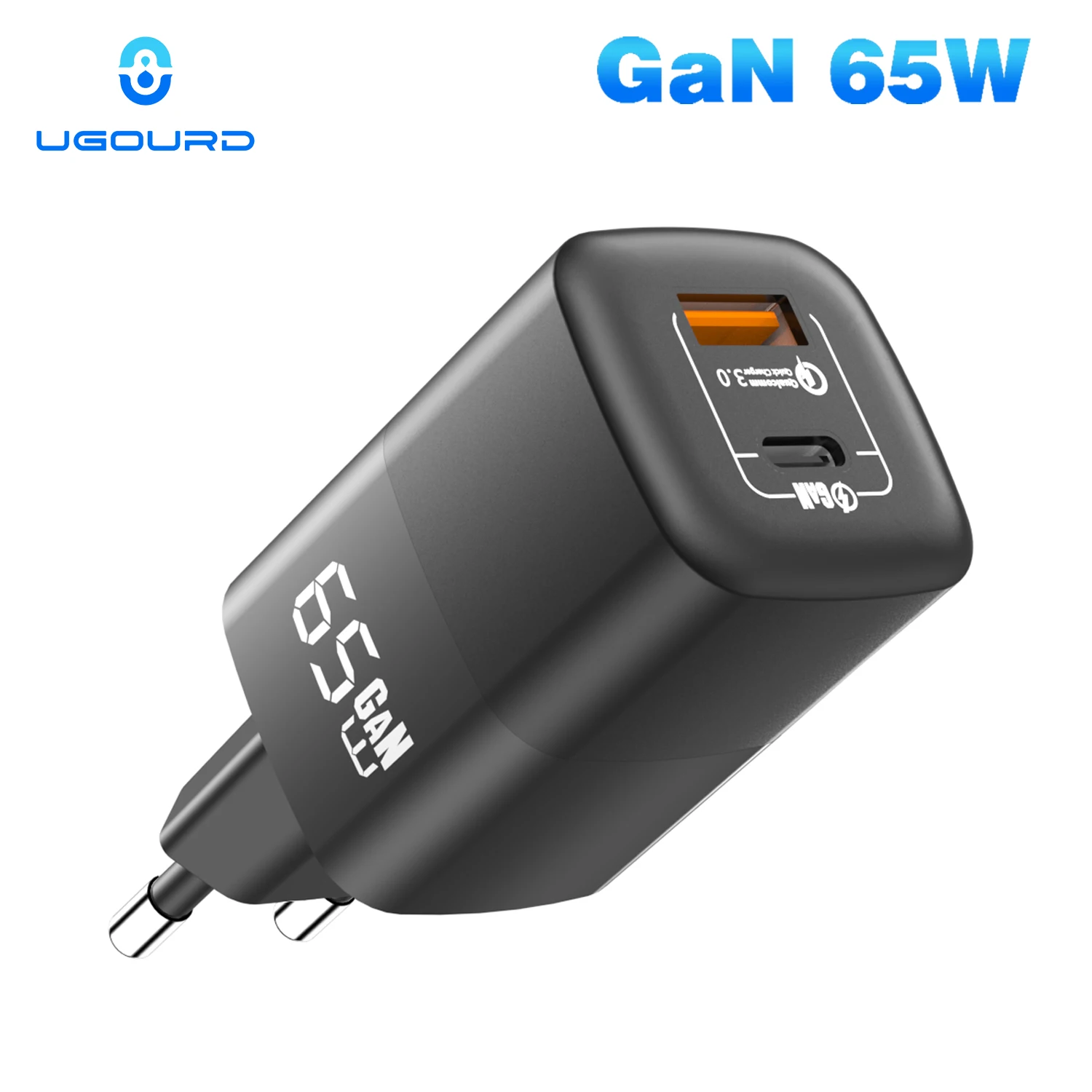 UGOURD 65W GaN Charger type c laptop Fast Charger USB Quick Charge Charger Support QC 4.0 PD3.0 With UK Plug for iPhone Xiaomi