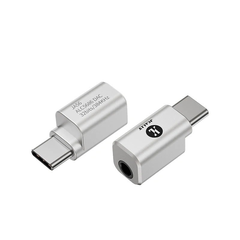 JCALLY JA56 ALC5686 Type-c to 3.5mm HIFI Adapter Amp DAC USB C Dongle 384kHz/32bit for earphone iem headphones