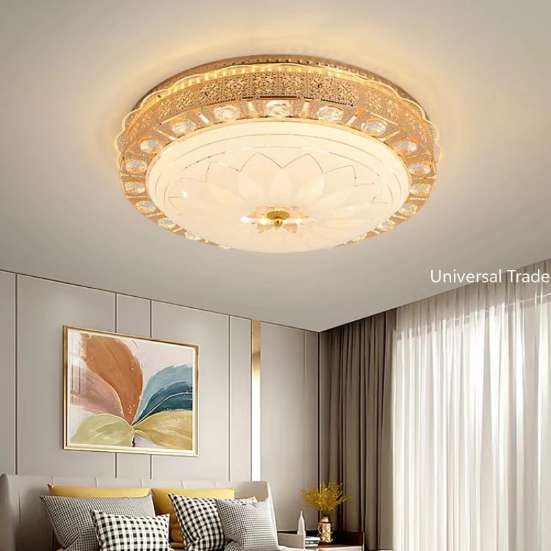 Europeu cristal LED teto luz, luz criativa, quarto principal, quarto aconchegante