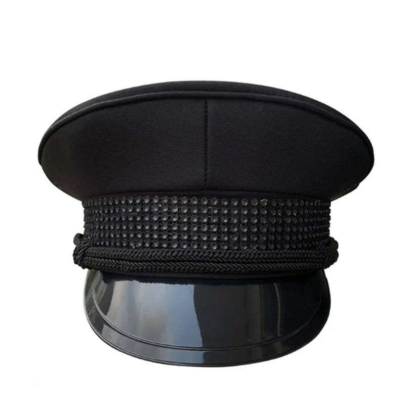 Military Hat Police Sergeant Sailor Cap Captain Hat Party Cos Accessories Women Men