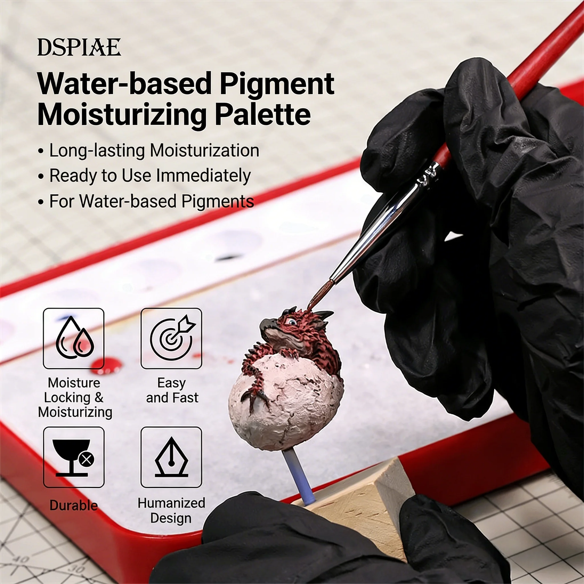 DSPIAE 수성안료 보습박스 팔레트 MP-01PRO 모델 보습박스 AV 페인트 코팅 컬러링 박스