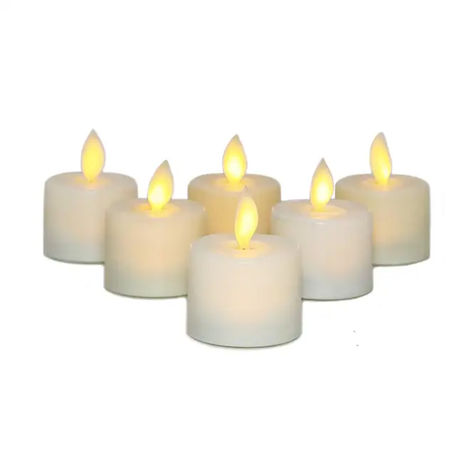 Mèche mobile sans flamme avec télécommande, fausse bougie électronique, LED, Noël réaliste, église, mariage, 4 ou 6 2