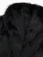 2025 New Fluffy Faux Fur Jackets Women Loose Furry Turn Down Collar Long Sleeve Coats Female Winter Vintage Warm Lady Overcoat 2