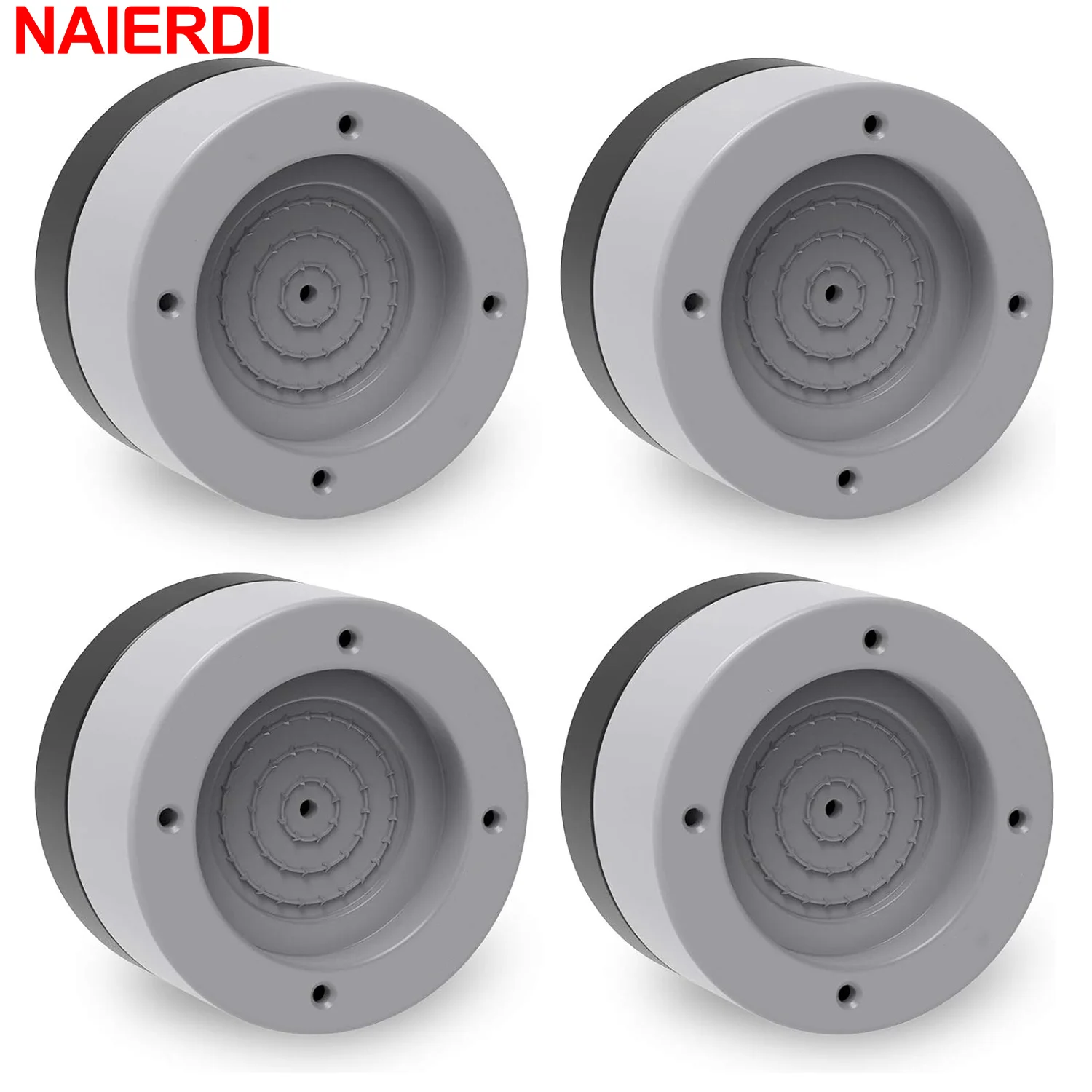 NAIERDI 4 Pack Washing Machine Base Foot Pads,Anti Vibration Pads,Non Slip Heighten Shock Noise Cancelling Washing Machine Mat