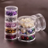 1pcs 5-layer Rotating Jewelry Storage Box Small Bead Storage Box Transparent Plastic Rotating Combination Small Storage Box 2