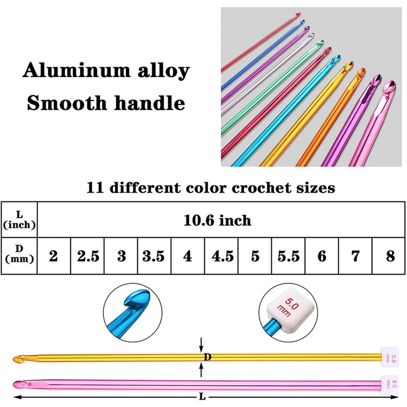 46 Pcs Tunisian Crochet Hook Set Include Plastic Cable Afghan Crochet Hook  And Tunisian Afghan Aluminum Knitting Needles - AliExpress