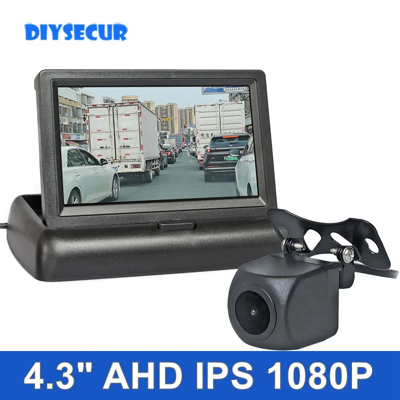 

4,3 дюймовый AHD IPS резервный автомобильный монитор DIYSECUR 1920*1080 HD 170 градусов звездный свет ночное видение Автомобильная камера заднего хода